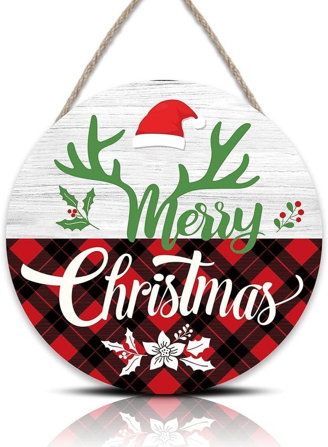 HOMECOR Christmas Decoration Home Wall Door Hanging (Wooden, 8 x 8 inch) - Image 1